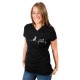 Glittering heart ladies t-shirt with real crystals - V-neck - black - My heart beats for dogs