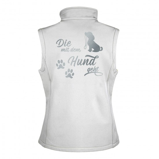 Dog Sport Vest - Softshell Vest with reflective design - white/black - REFLECTION SERIES
