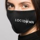 Reusable temporary mask printed with a distinctive slogan -black- (2 pieces)
