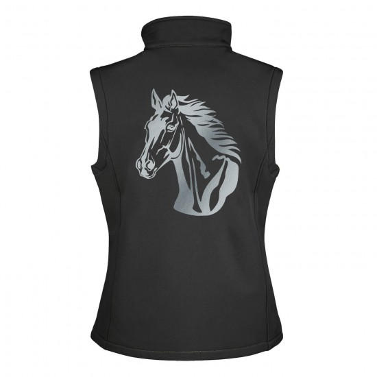 Riding vest RIDE-PERFORMANCE RX in softshell with reflective design - grey/black - REFLECTION SERIES