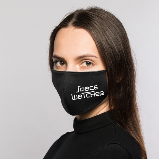 SPACEWATCHER reflective all day face mask, reusable, washable -Black- - REFLECTION SERIES